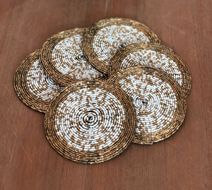 Handmade Seed Beaded Embroidery Christmas <b>Table</b> <b>Coaster</b> Festive Beaded Embroidery Seed Beads Christmas Drink <b>Coaster</b> - Product Image 5