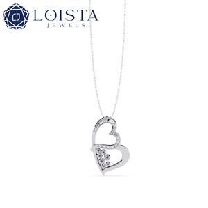 LOISTA - Colgante de Diamantes de Oro Blanco para Mujer, Joyería Minimalista para Uso Diario, Diamantes Naturales de Color G, Colgantes o Dijes - Product Image 1