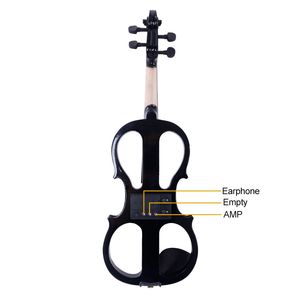 Set Violino Elettrico Silenzioso 4/4 con Arco in Legno, Cordiera, Resina V0 e Cavo per Cuffie - Product Image 2