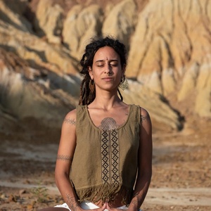 Handmade Block Print Raw Cotton Crop <b>Top</b> Tribal Fringe Bohemian <b>Festival</b> Clothing Earth Tone Summer <b>Top</b> - Product Image 4