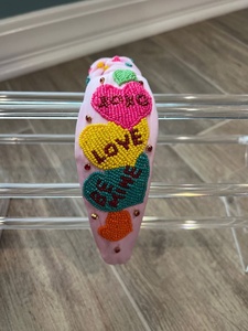 Latest Handmade Beaded <b>Headband</b> Collection for Women and Girls Valentine Day Special Heart Sprinkle & Fashion Padded Hairbands - Product Image 2