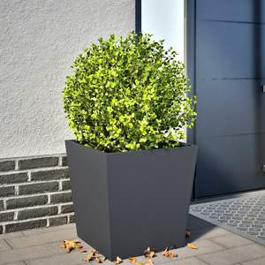Grand pot de fleurs et jardinière de jardin en acier laminé à froid anthracite durable - Product Image 1