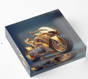 2025 Attractive Decorative Bike <b>Photo</b> Block Solid 20mm Clear Acrylic UV Printed Lucite <b>Cube</b> Custom Logo Eco-Friendly Modern Shop - Product Image 3