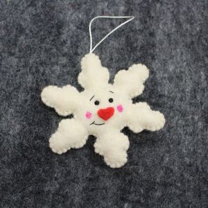 Handmade Felt Snowflake Hanging Ornament for Christmas Tree Decoration - Product Image 2