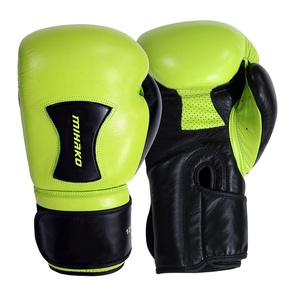 Guantes de Entrenamiento de Boxeo MMA Profesionales, Diseño Personalizado, Transpirables, de Cuero Auténtico, Cierre de Gancho y Bucle, Guantes de Protección - Product Image 1