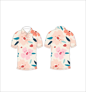 เสื้อโปโลพิมพ์ลายดอกไม้แบบกำหนดเอง แขนสั้น สวมใส่สบาย เหมาะสำหรับกอล์ฟ เทนนิส ชุดทีมฤดูร้อน - Product Image 3