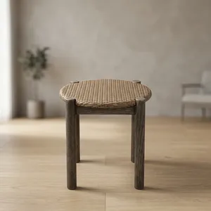 Mesa Auxiliar Redonda de Madera Moderna, Diseño Minimalista, Muebles Hechos a Mano para Sala de Estar - Product Image 4