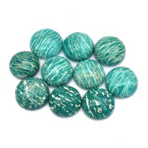 Lote al por mayor de piedras preciosas sueltas calibradas de amazonita natural redonda de 6x6 mm con base plana para la fabricación de joyería. - Product Image 3
