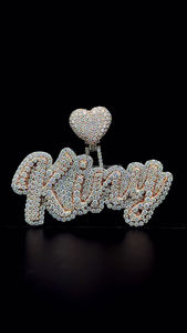 Rappeur bijoux hommes 925 argent Sterling Moissanite diamant pendentif or Rose deux tons coeur fermoir nom personnalisé lettre pendentif - Product Image 5