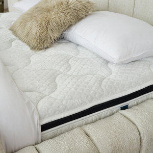 Lit rembourré en tissu de luxe Berfa, tête de lit capitonnée en diamant, matelas à ressorts ensachés de qualité supérieure, mobilier d'hôtel commercial moderne - Product Image 3