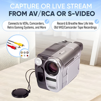 Dispositivo de Captura de Audio y Video y Transmisión en Vivo con USB-C Plug & Play, Entrada AV/RCA/S-Video, Compatible con VHS/Videocámaras, Grabación