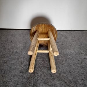 Solid Teak Wood Round Bar <b>Stool</b> Handcrafted Eco-Friendly Durable Tropical Modern Design - Product Image 4