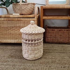 Rattan <b>storage</b> <b>boxes</b> woven jar container lid basket <b>for</b> <b>decor</b> & storing handmade weaving box - Product Image 6