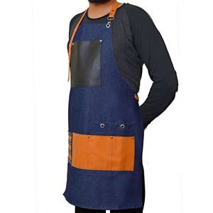 Professional <b>Bar</b> Worker Uniform Canvas Apron Genuine Leather Straps Lightweight Work Vest Adjustable <b>Utility</b> Pockets - Product Image 2