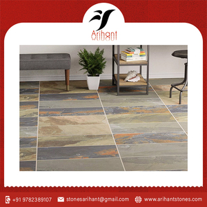 Tuiles en ardoise multicolores pour le revêtement de sol et la décoration murale Texture unique Finition en pierre naturelle - Product Image 6