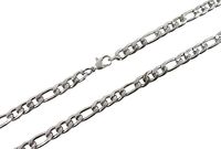Collier à maillons Figaro en argent sterling 925, fermoir sécurisé, plaqué rhodium, chaîne de luxe géométrique minimaliste, anti-ternissement