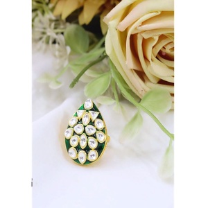 Classy High Quality <b>Brass</b> Gold Plated Moissanite Stone Look Adjustable Stylish <b>Ring</b> for Function Wedding Wear Collection for - Product Image 2