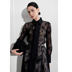 Blusas Elegantes para Mujer al por Mayor, ODM HAUTE LACE TOP FLORAL MESH LACE, Nueva Blusa Ajustada, Blusas y Camisas para Mujer - Product Image 5