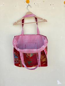 Sacs fourre-tout indiens faits à la main en coton patchwork pour faire du shopping - Product Image 5