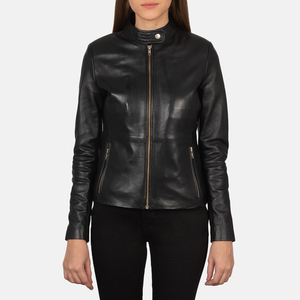 Genuine <b>Leather</b> Women's <b>Leather</b> <b>Jacket</b> Knitted Canvas Customized Color & Logo High Quality Adult New Fashion <b>Winter</b> Women's - Product Image 6