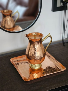 Metal Drinkware Copper Hammered <b>Water</b> <b>Kettles</b> Tumblers Set Copper Pitcher Embrace Health Benefits with Premium Copper Pitcher - Product Image 3