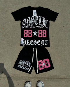 T-shirt d'été deux pièces pour homme, imprimé DTG, 100 % coton, tissu éponge, logo personnalisé imprimé par transfert thermique sur le devant, respirant, style décontracté - Product Image 5