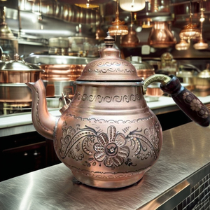 Hot Selling a Copper Teapot With Artistic Chasing and Engraving Copper Arabic Dallah for Restaurant Usage - Product Image 6