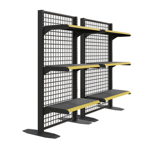 Factory Custom Size Color logo Black Freestanding Reusable Single Side Supermarket Display Rack ADong Gondola Shelving - Product Image 1