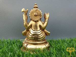 Grande statue de dieu en laiton |   Décoration de Temple Artisanale Moderne en Métal, Artisanat Durable et Artistique, Dieu Hindou de la Chance, pour Table de Maison - Product Image 3