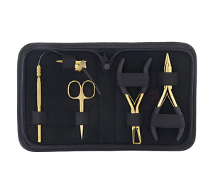 Kit de pinces à extensions de cheveux MAGMA BEAUTY en acier inoxydable, aiguille à crochet, usage professionnel commercial, outils pour extensions de cheveux, sur mesure - Product Image 1