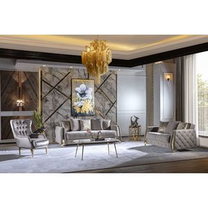 Sillón de Salón Color Taupe de Estilo Moderno - Product Image 6