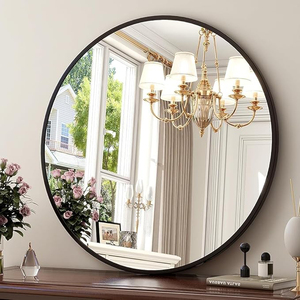 กระจกตกแต่งผนังทรงกลมสีดำ กรอบโลหะใส ขายดีที่สุดในราคาต่ำสุด - Product Image 1