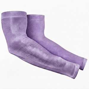 Manchons de cyclisme unisexes en spandex et polyester violet, anti-UV, protection solaire, séchage rapide, logo personnalisé, pour sports de plein air - Product Image 1