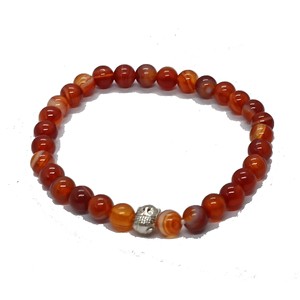 High quality Red Carnelian Crystal Gemstone Buddha Bead Bracelet Fashion Charm Jewelry for Men Women for Energy Meditation - Product Image 1