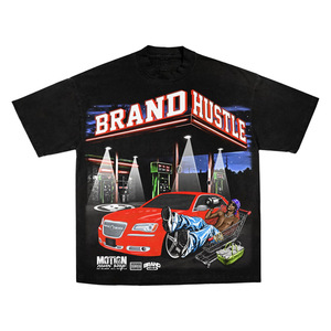 T-shirt formel à manches courtes pour homme, 100 % coton, col roulé, coupe classique, imprimé en sérigraphie, noir uni - Product Image 1