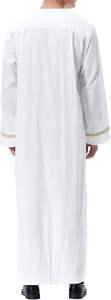 Túnica Blanca con Bolsillo en el Pecho para Hombre, Jubba de Verano de Algodón, Shalwar Kameez, Nueva Moda Qatari Dubai, Jubbah Simple y Lisa, Transpirable - Product Image 3