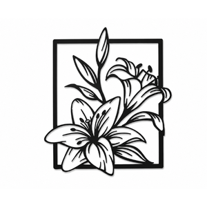 Décoration murale en métal de fleurs de lys de qualité supérieure avec un design floral découpé au laser de précision pour la décoration murale moderne de la maison, du bureau, du café et de l'hôtel - Product Image 1