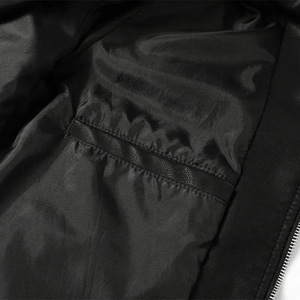 Blouson bomber en cuir matelassé classique pour homme, chaud et respirant, avec poignets côtelés, imperméable, plusieurs couleurs pour l'hiver - Product Image 4