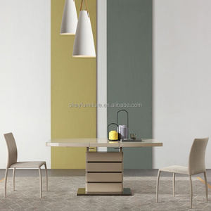 Giá Rẻ Giá MDF sơn trắng + siêu trắng kính phòng ăn đồ nội thất nhà hàng bảng - Product Image 5