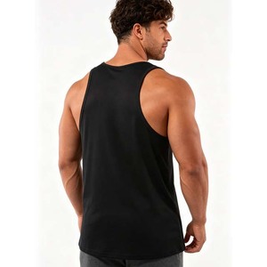 Débardeur de sport décontracté pour homme, col rond, motif uni, séchage rapide, respirant, polyester/coton, impression de logo personnalisé, débardeur de gym - Product Image 5