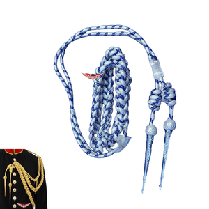 Silver <b>Braided</b> German Parade Aiguillette Uniform Shoulder Cord Silver Metallic Tip Uniform <b>Accessory</b> - Product Image 5