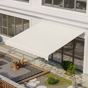 Tenda Parasole Elettrica Retrattile 3x3,6m Color Crema con Protezione UV e Telecomando per Comfort Esterno - Product Image 2