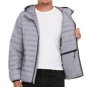GENERSA SPORTS Men's Olive Green Stand Collar Eco-friendly Filled <b>Fleece</b> <b>Lining</b> Puffer <b>Jacket</b> Windproof Zipper Closure Casual - Product Image 2