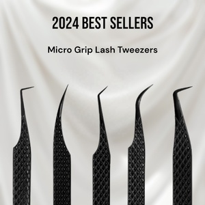 2024 Best Selling Black Plasma High Quality <b>Micro</b> Grip Lash Tweezers Volume Tip Type Beauty Tool for Professional Eyelash Use - Product Image 1