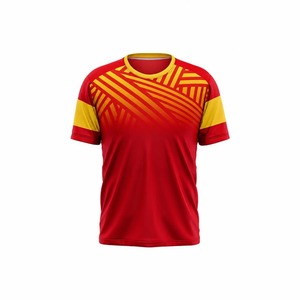 Camiseta de Fútbol Geométrica Negra y Amarilla para Hombre, Manga Corta, Cuello Redondo, Poliéster que Absorbe la Humedad, Ajuste Atlético, para Todas las Temporadas - Product Image 4