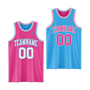 Maillot de basketball color block pour hommes et femmes, bicolore, respirant, en polyester, avec logo personnalisé, numéro, vente en gros, directement de l'usine - Product Image 1