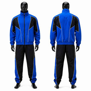 Ensemble de survêtement matelassé en toile unie verte pour homme, veste zippée et pantalon, respirant, imperméable, pour l'hiver - Product Image 2