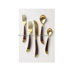 Juego de cubiertos de acero de diseño único, utensilios de cocina modernos ligeros, juego de cubiertos dorados para servir alimentos en eventos más vendidos - Product Image 6