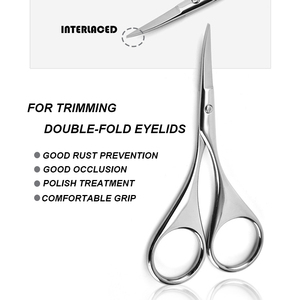 High Quality Silver Stainless Steel Straight Cosmetic <b>Scissors</b> Eyebrows Nose Hair Ceramic Handle <b>Left</b>-<b>Handed</b> Beauty Care Custom - Product Image 6