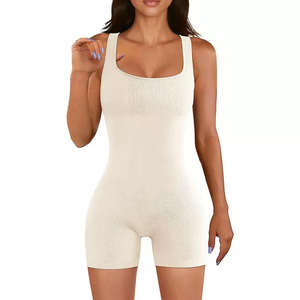 Conjunto de yoga de 2 piezas personalizado, mono sin costuras con control de abdomen, shorts moldeadores para mujer, ropa deportiva de licra/nailon de secado rápido - Product Image 4